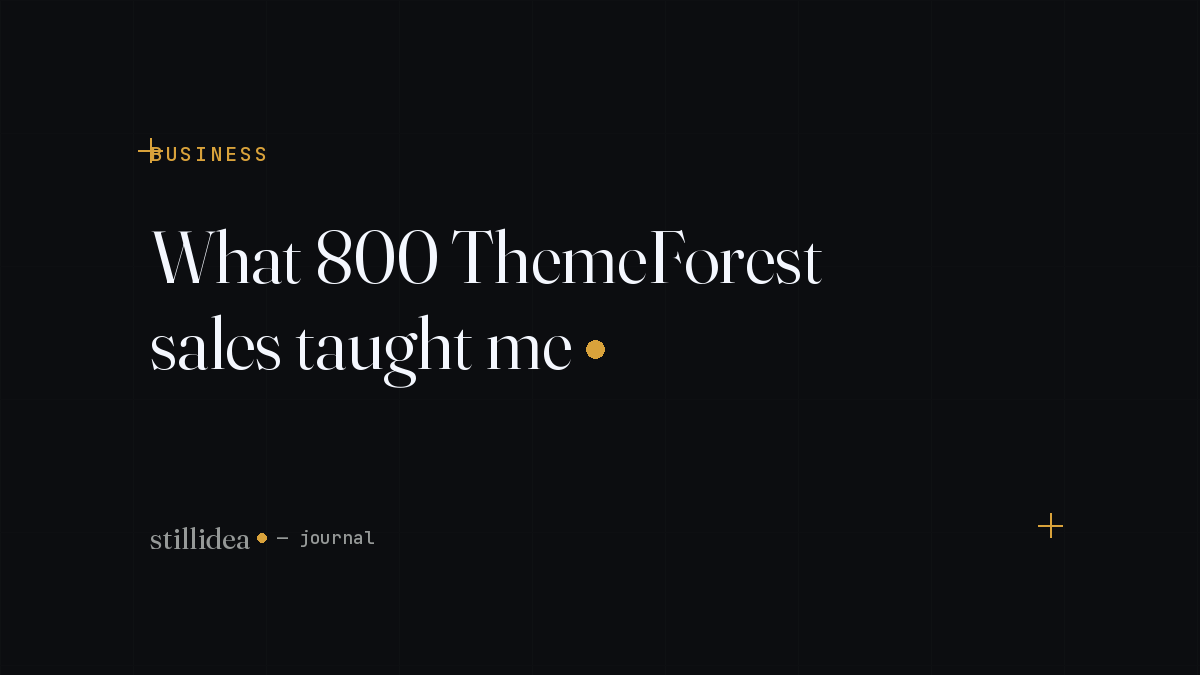 What 800 ThemeForest sales taught me