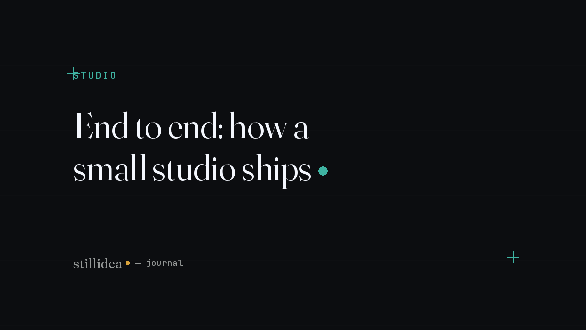 End to end: how a small studio ships