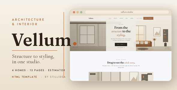 Vellum — template for architecture and interior studios
